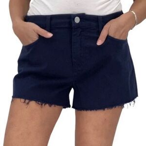 L’agence Ryland High Rise 3 inch Short Frayed Hem Navy Blue Women Size 26